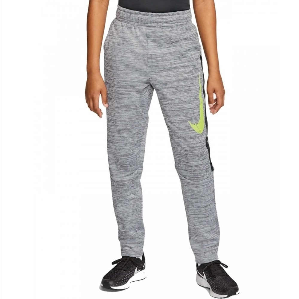 Nike Kids Gray Joggers with Volt Accent
